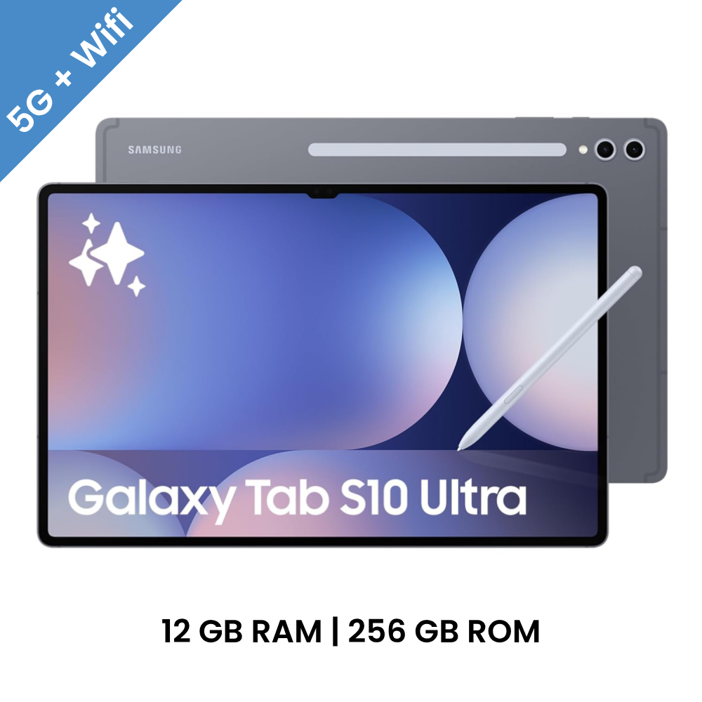 Samsung Galaxy Tab S10 Ultra | MediaTek Dimensity 9300 | 12 GB RAM | 256 GB ROM | 36.99 cms (14.6 inch) 2960 x 1848 Pixels WQXGA+ Dynamic Amoled 2X Display | 5G + Wifi - Moonstone Gray