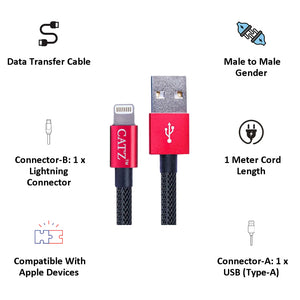 Catz Charge and Sync Rugged Lightning Cable 1M