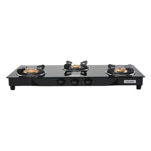Maharaja Whiteline Solana 3 Burner Glass Gas Cooktop - Black