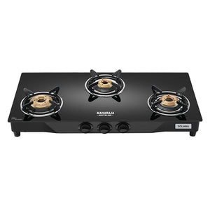 Maharaja Whiteline Solana 3 Burner Glass Gas Cooktop - Black