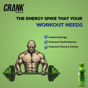 Crank Energy Shot – Pack of 48 (12 x 60ml in 4 Flavors: Green Apple, Orange, Peppermint & Chocolate)
