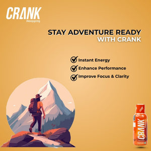Crank Energy Shot – Pack of 48 (12 x 60ml in 4 Flavors: Green Apple, Orange, Peppermint & Chocolate)