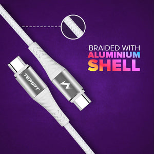 Tempt Cosmic Braided with Aluminum Shell Type C to Type C Cable