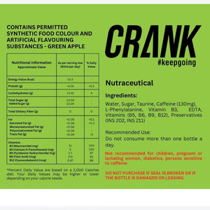 Crank Energy Shot – Pack of 48 (12 x 60ml in 4 Flavors: Green Apple, Orange, Peppermint & Chocolate)
