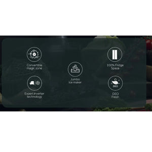 Haier 630L 3 Star Side by Side Frost Free Refrigerator - Shiny Steel