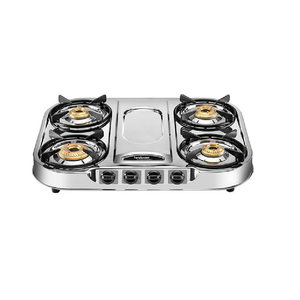 Hindware Festo 4 Burner Stainless Steel Cooktop-Silver