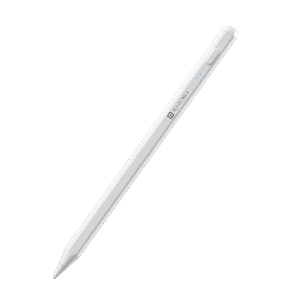 Portronics Glide Stylus Pencil with Palm Rejection & Angle Tilt Sensitivity - White