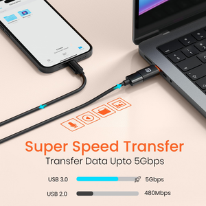 Portronics Bridge Y USB 3.0 to Type C OTG Adapter - Black