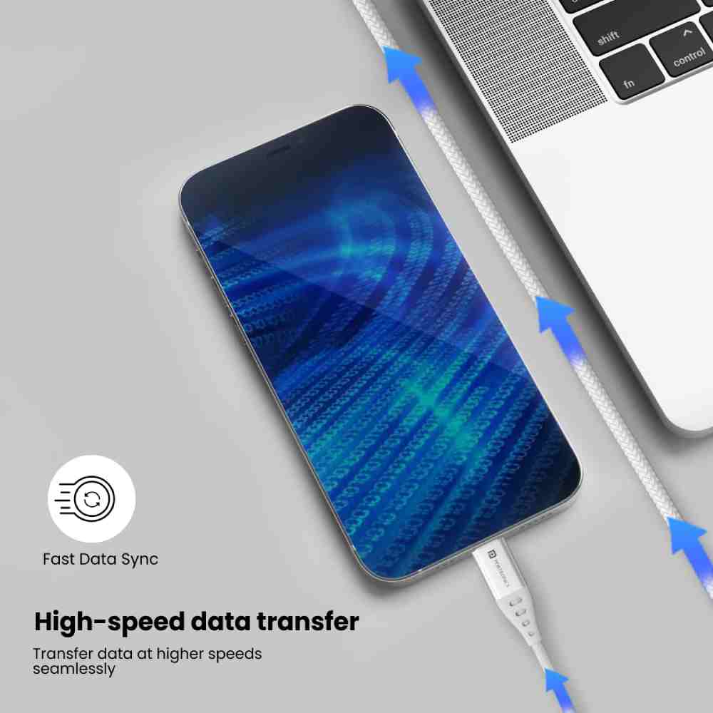 Portronics Konnect C1 Type C to Type C 20W Charging Cable - White