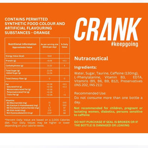 Crank Energy Shot – Pack of 48 (12 x 60ml in 4 Flavors: Green Apple, Orange, Peppermint & Chocolate)