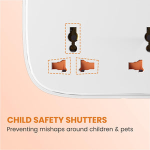 Portronics Power Plate 16 with 3 Power Sockets & 3 USB Ports + 1 Type-C PD Charging Extension Board - White