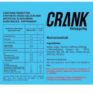 Crank Energy Shot – Peppermint Flavour, Pack of 12 (60ml each)
