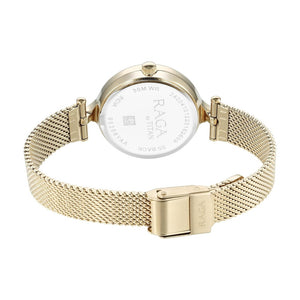 Titan Raga Showstopper 1.18" Analog Silver Dial Metal Strap Watch for Women