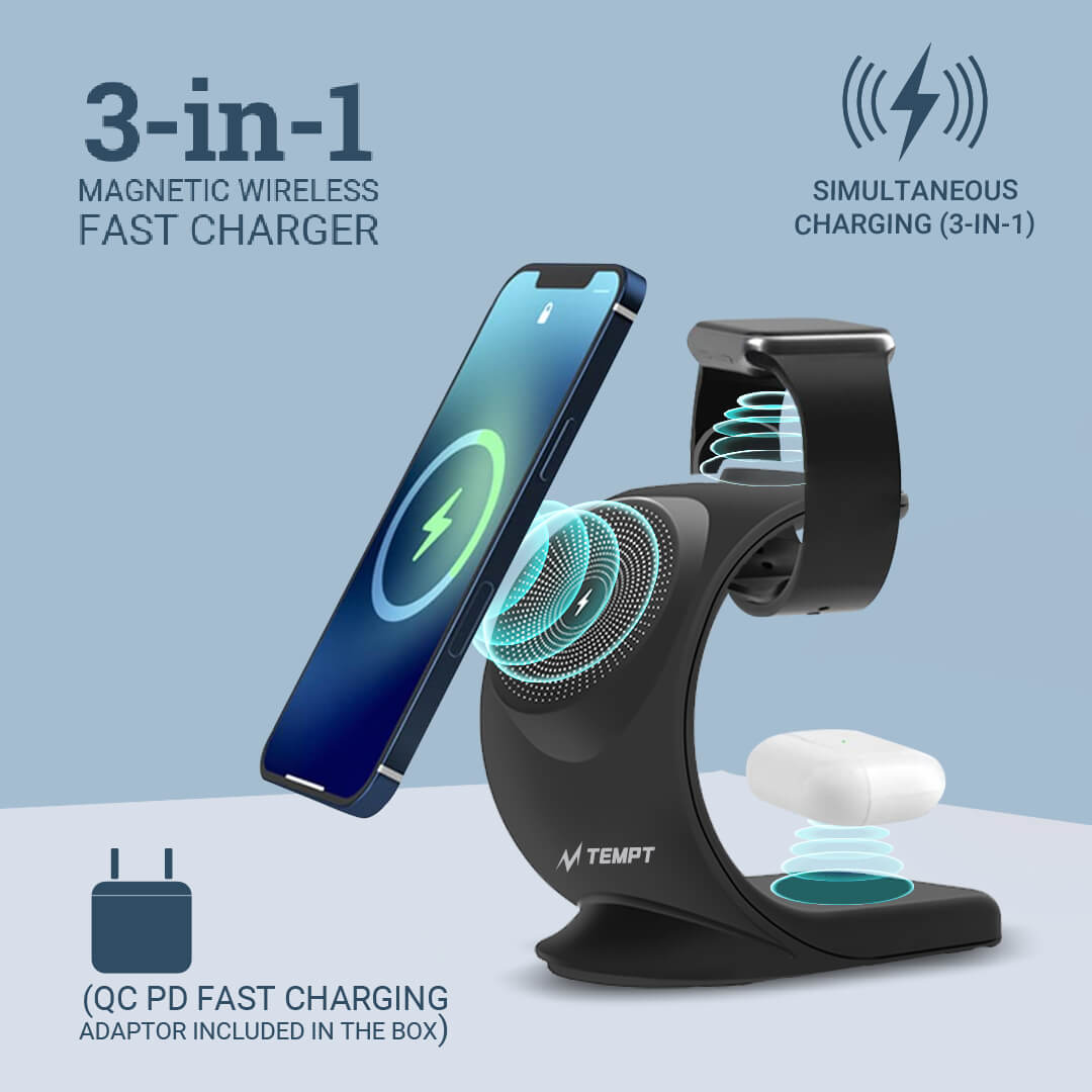 Tempt Arc 3-in-1 Magnetic Wireless Mobile Charger