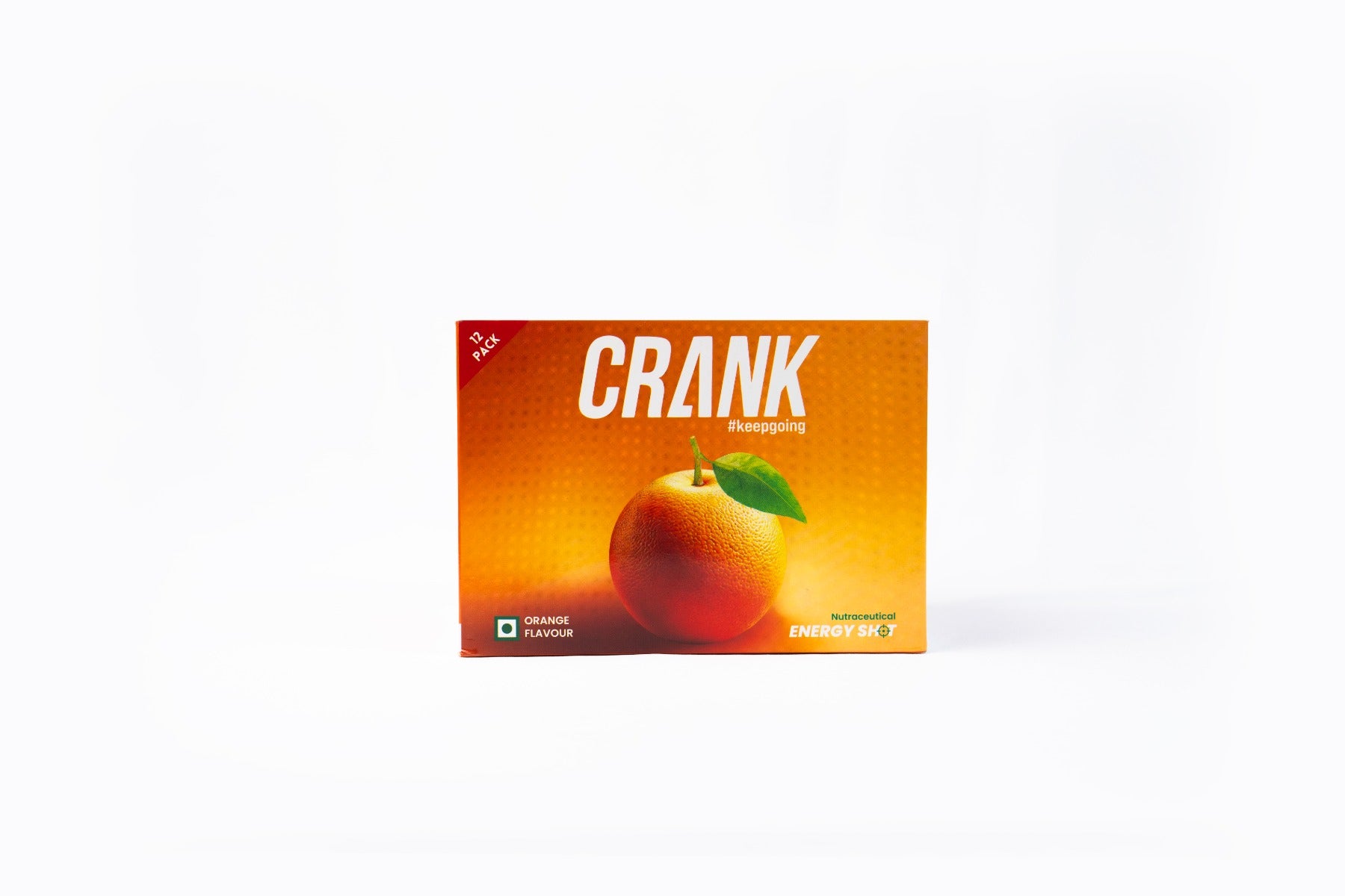 Crank Energy Shot – Orange Flavour, Pack of 12 (60ml each)