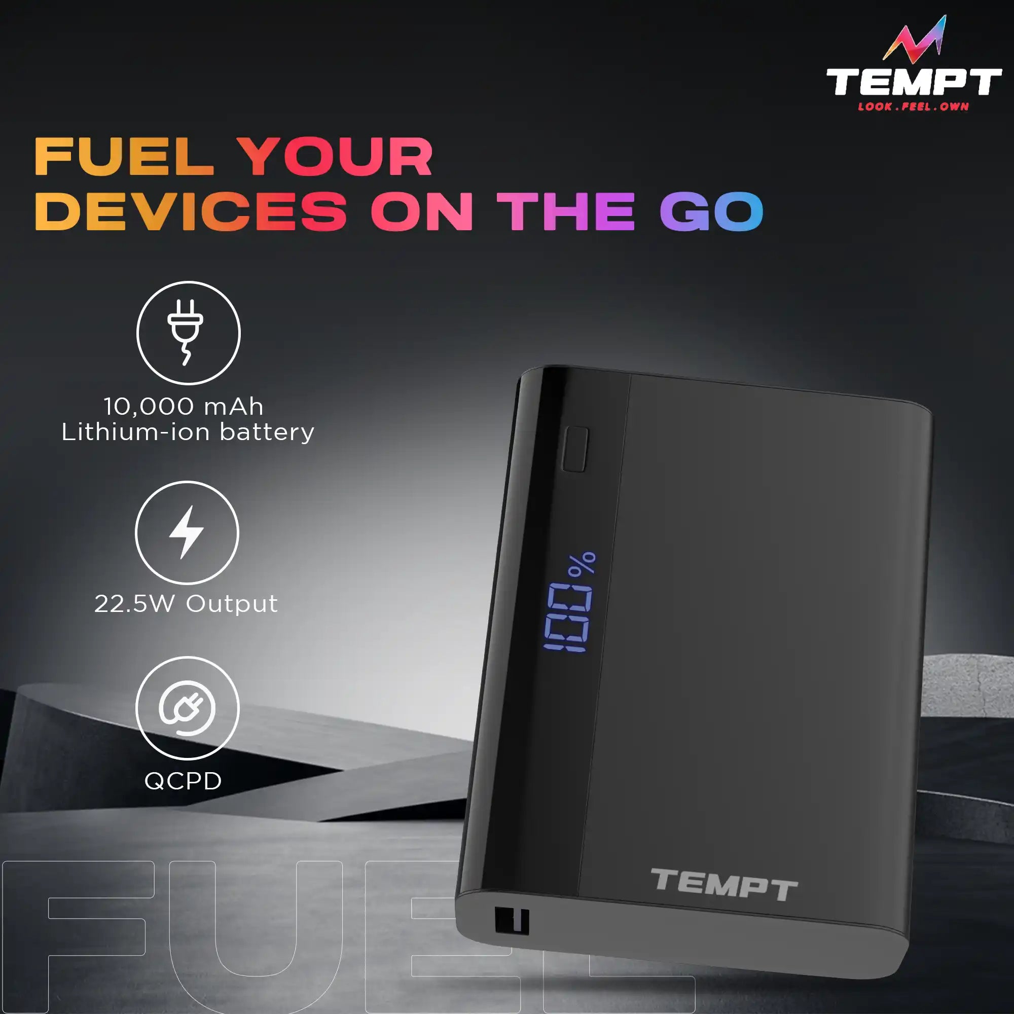 Tempt 10000mAh Fuel Power Bank