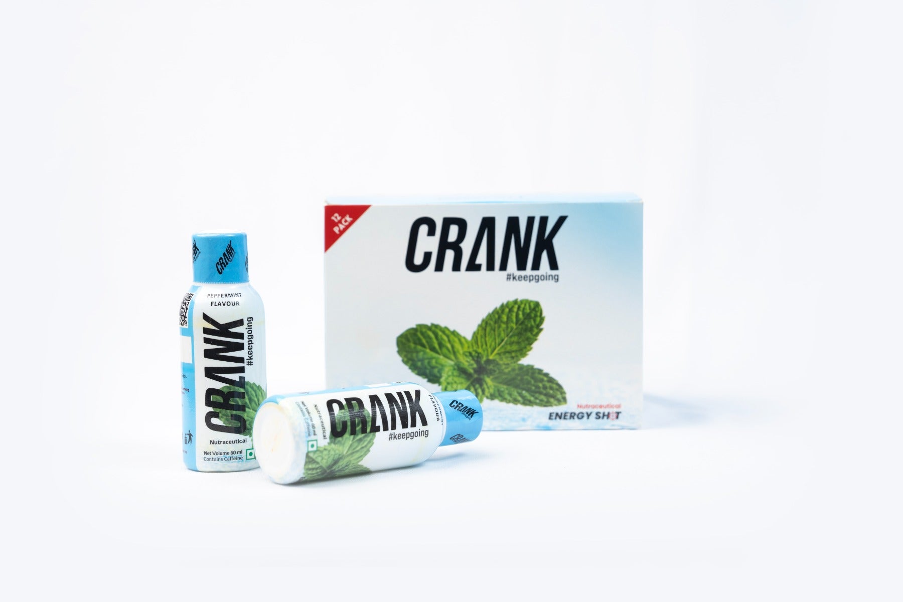 Crank Energy Shot – Peppermint Flavour, Pack of 12 (60ml each)