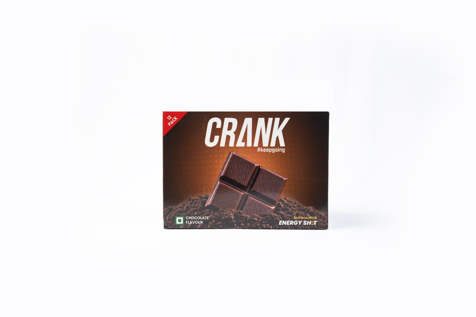 Crank Energy Shot – Chocolate Flavour, Pack of 12 (60ml each)