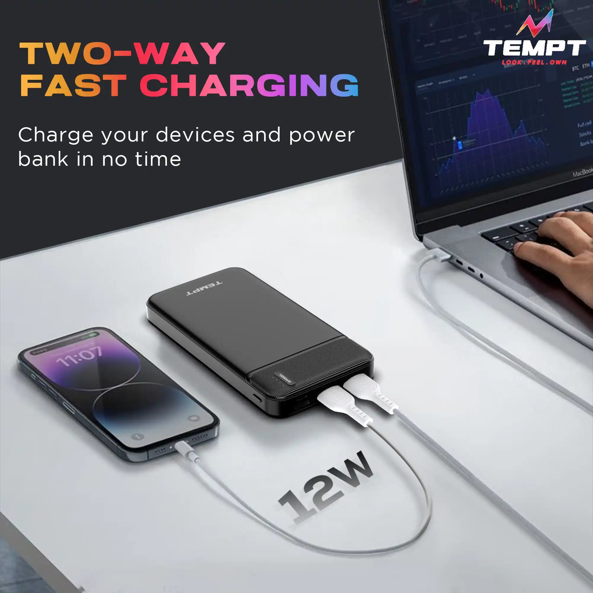Tempt 10000mAh Booster Power Bank