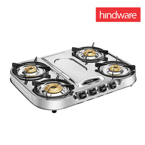 Hindware Festo 4 Burner Stainless Steel Cooktop-Silver