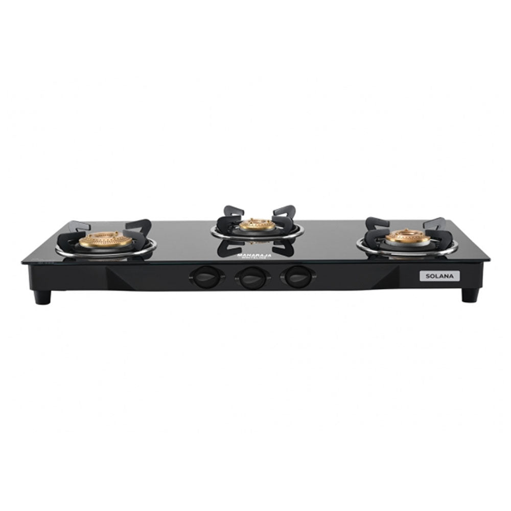 Maharaja Whiteline Solana 3 Burner Glass Gas Cooktop - Black