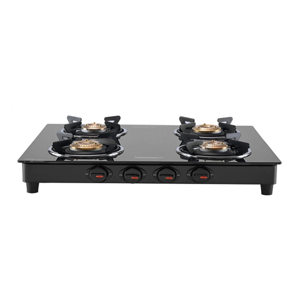 Maharaja Whiteline Belenus Neo 4 Burner Glass Gas Cooktop - Black