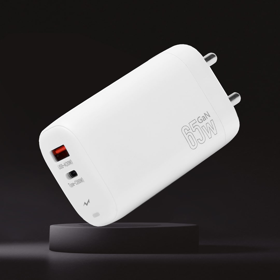 Tempt Alpha 65W Dual Port Smart Fast Charging Adaptor
