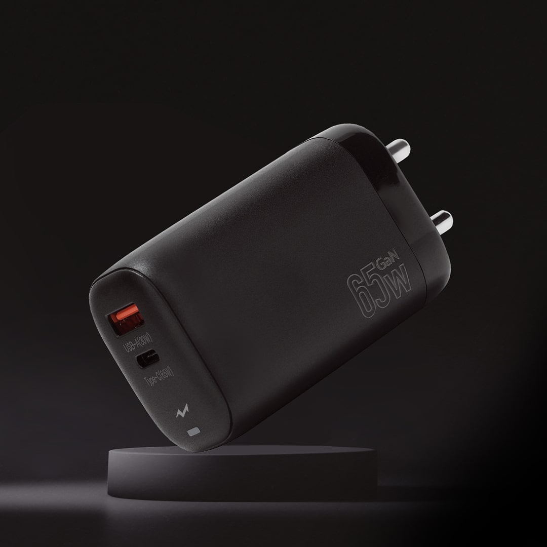 Tempt Alpha 65W Dual Port Smart Fast Charging Adaptor