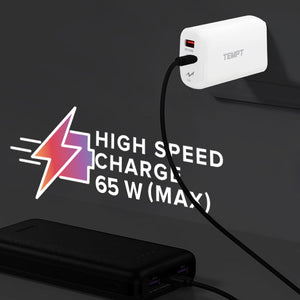Tempt Alpha 65W Dual Port Smart Fast Charging Adaptor