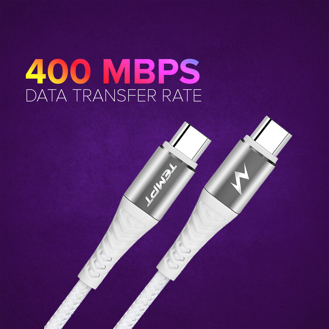 Tempt Cosmic Braided with Aluminum Shell Type C to Type C Cable