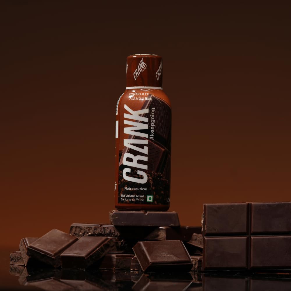 Crank Energy Shot – Chocolate Flavour, Pack of 12 (60ml each)