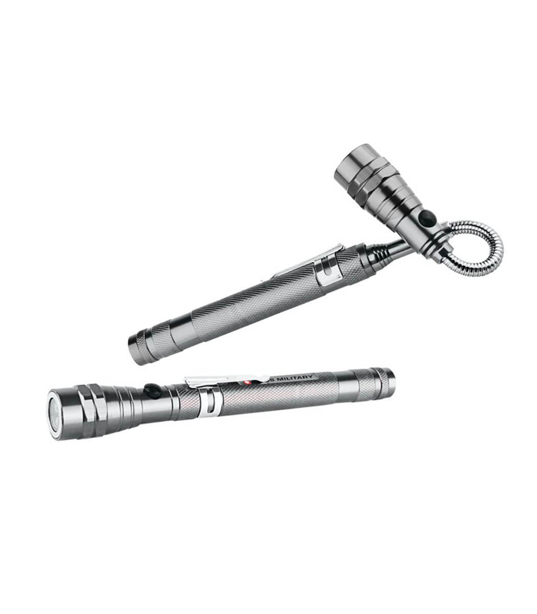 Swiss Military 360° Flexible & Expandable Telescopic Magnetic Torch - Silver