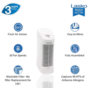Lasko Electrostatic Air Purifier with Stainless Steel Filter 