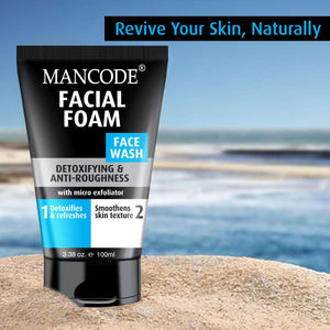 Mancode Face Wash Detoxifying & Anti Roughness- 100ml (Pack of 2)