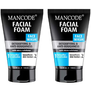 Mancode Face Wash Detoxifying & Anti Roughness- 100ml (Pack of 2)