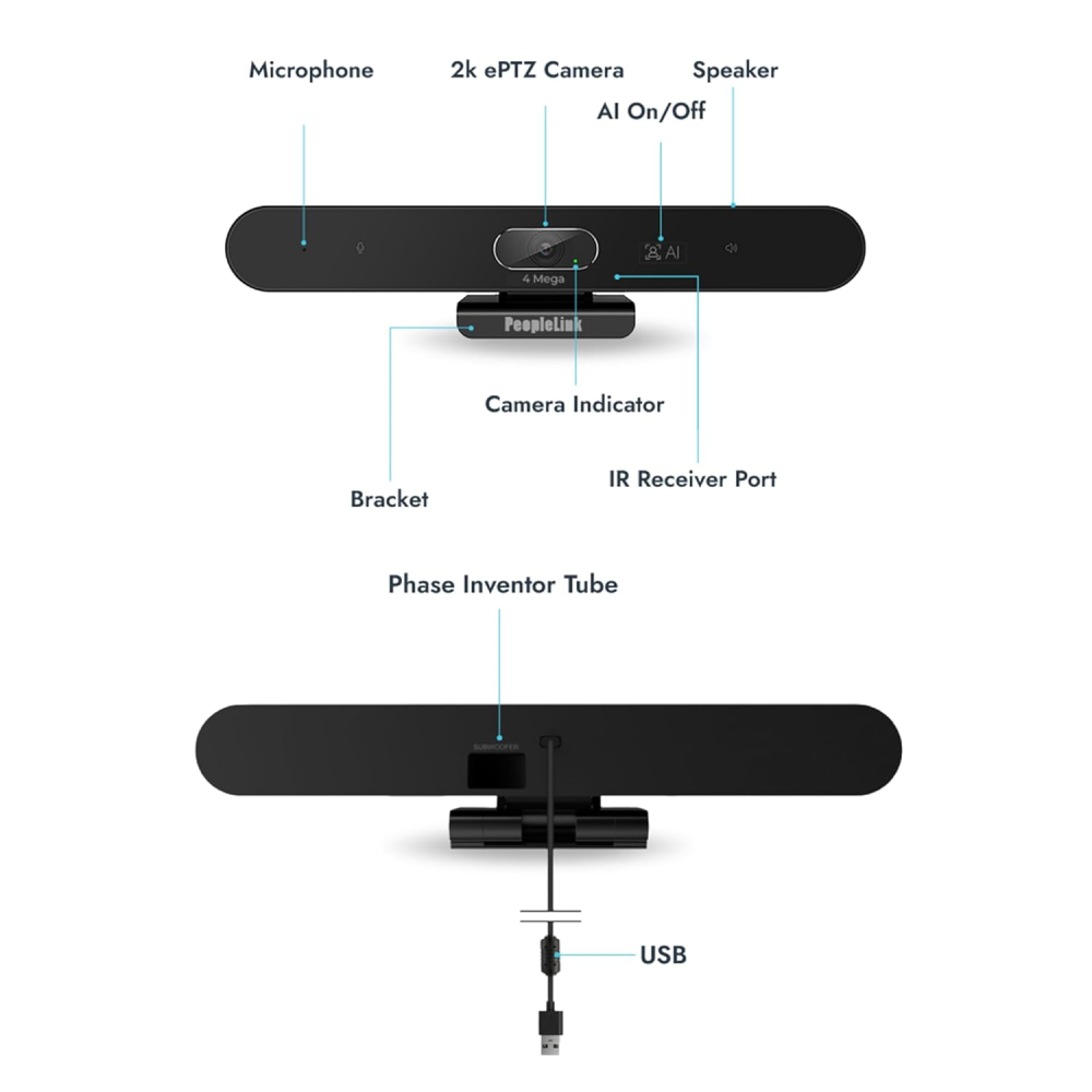 PeopleLink Stellar X20 Webcam - Black