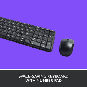 Logitech MK220 Wireless Keyboard and Mouse Combo - Black