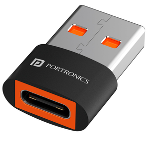 Portronics Bridge X Type-C Female to USB Male OTG Adapter - Black