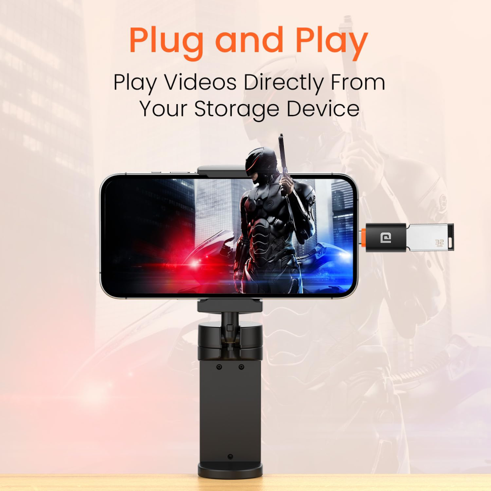 Portronics Bridge Y USB 3.0 to Type C OTG Adapter - Black