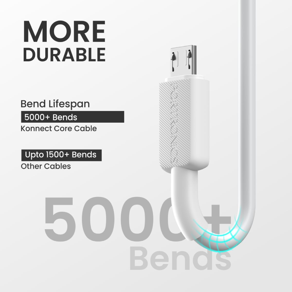 Portronics Konnect Link 3 Multi-Functional 3-in-1 Cable - White