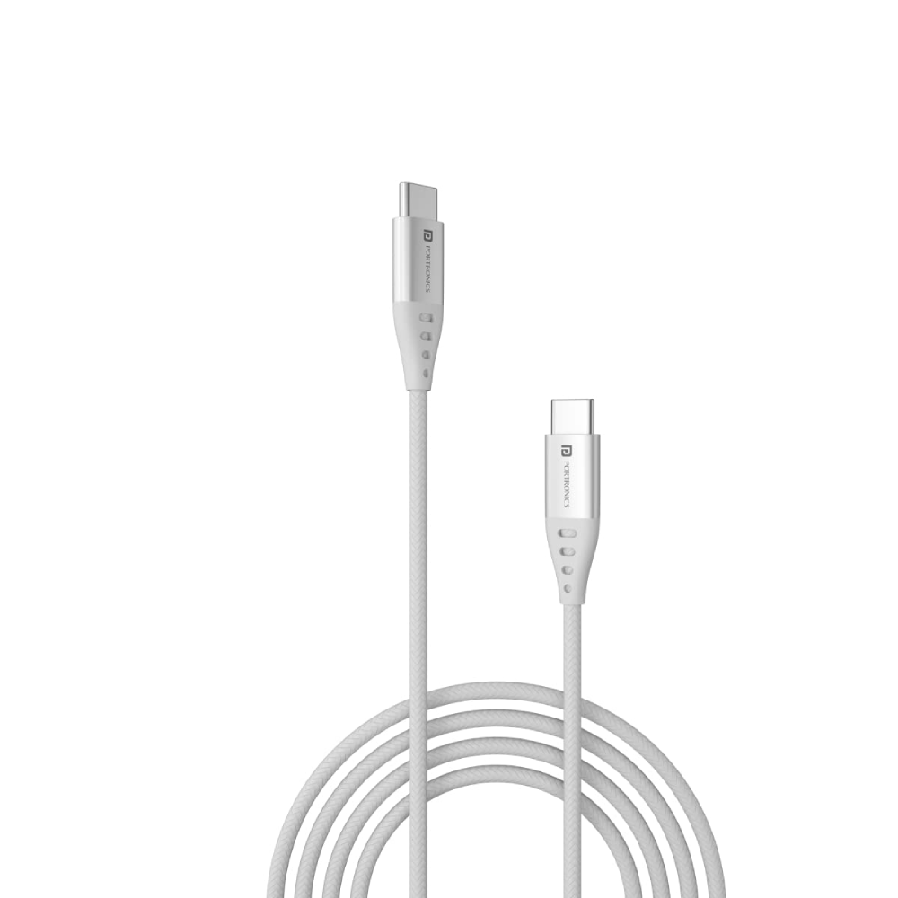 Portronics Konnect C1 Type C to Type C 20W Charging Cable - White