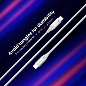 Portronics Konnect C1 Type C to Type C 20W Charging Cable - White