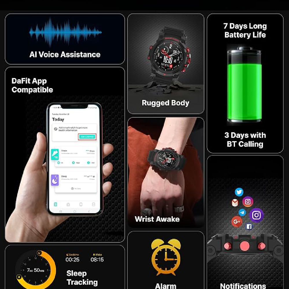 Timex iConnect Go 1.38" Display Bluetoth Calling Smartwatch