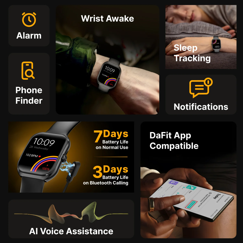 Timex Smart Progen 1.95" Curved Amoled Display Bluetooth Calling Smartwatch