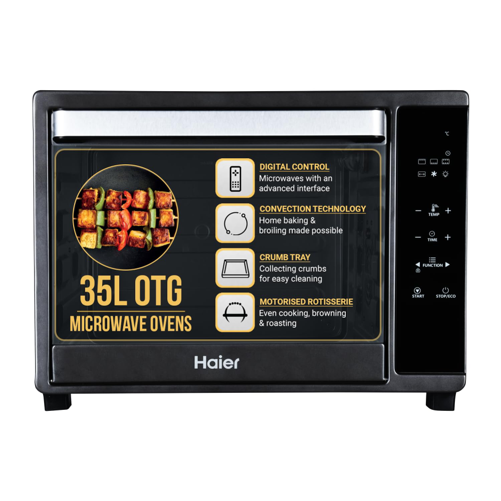 Haier 35L Capacity Oven Toaster Grill With Digital Control - Grey