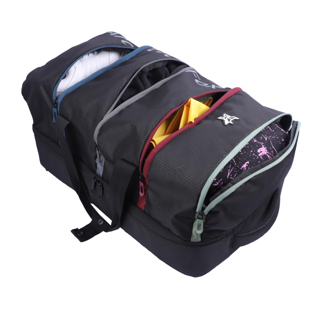 Arctic Fox 45L Rainbow Duffel Bag Cum Backpack - Black