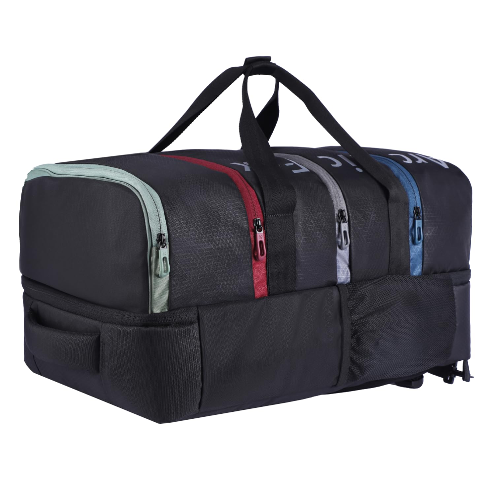 Arctic Fox 45L Rainbow Duffel Bag Cum Backpack - Black