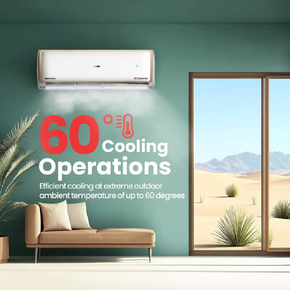 Haier 1 Ton 5 Star Elegante Heavy Duty Hexa Inverter Split Air Conditioner
