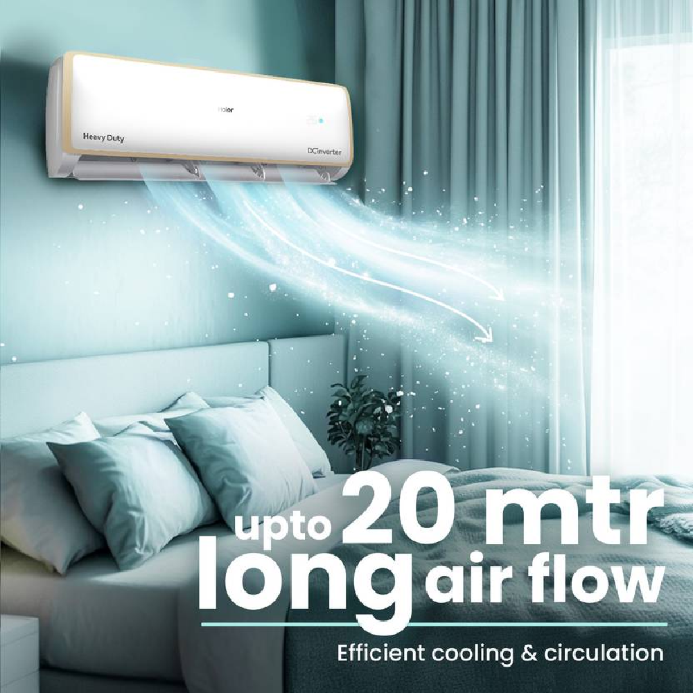 Haier 1 Ton 5 Star Elegante Heavy Duty Hexa Inverter Split Air Conditioner
