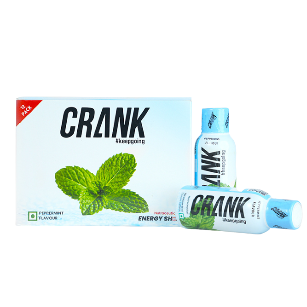 Crank Energy Shot – Peppermint Flavour, Pack of 12 (60ml each)